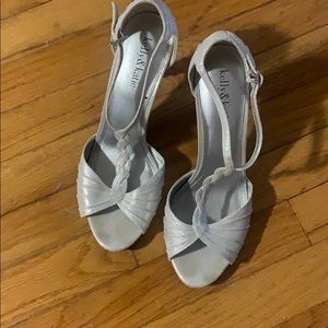 Kelly & Katie Metallic Silver Bridal Heels 10